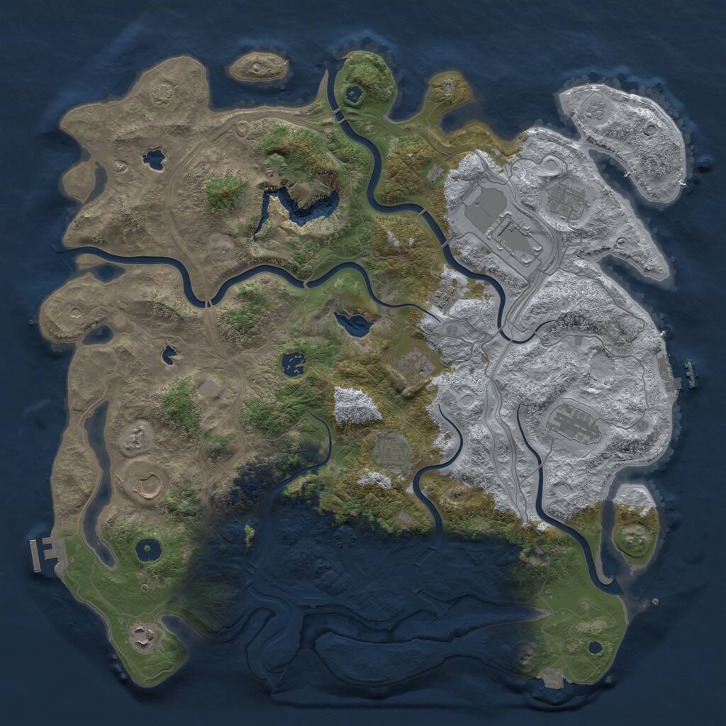 Rust Map: Procedural Map, Size: 4500, Seed: 50150, 15 Monuments