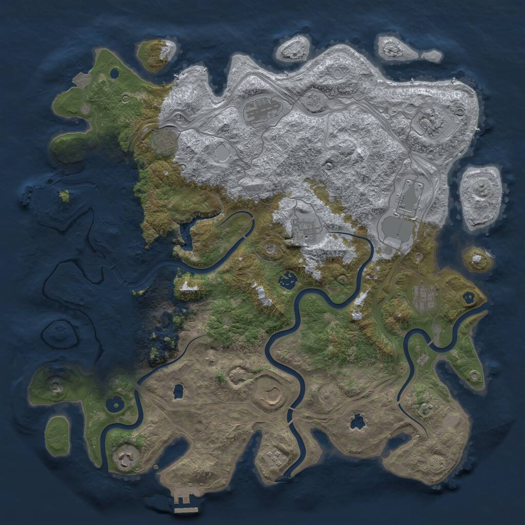 Rust Map: Procedural Map, Size: 4500, Seed: 29287, 16 Monuments