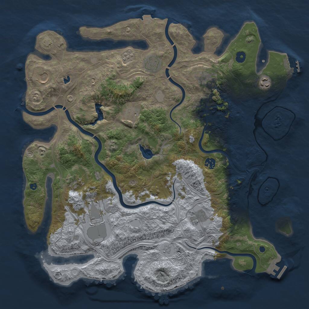 Rust Map: Procedural Map, Size: 4250, Seed: 898253, 16 Monuments
