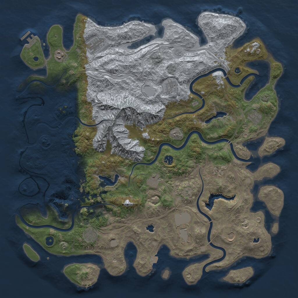 Rust Map: Procedural Map, Size: 5000, Seed: 167, 16 Monuments