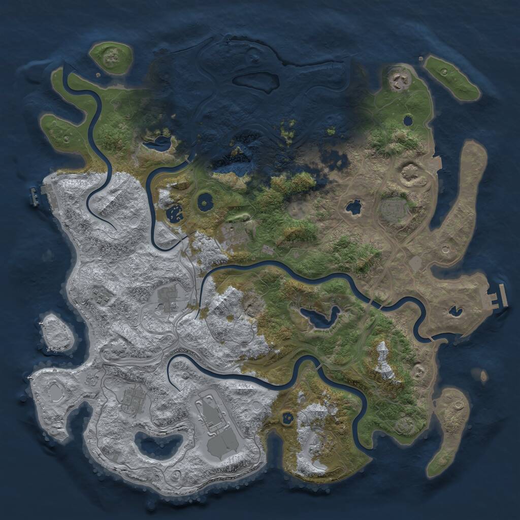 Rust Map: Procedural Map, Size: 4500, Seed: 650873, 16 Monuments