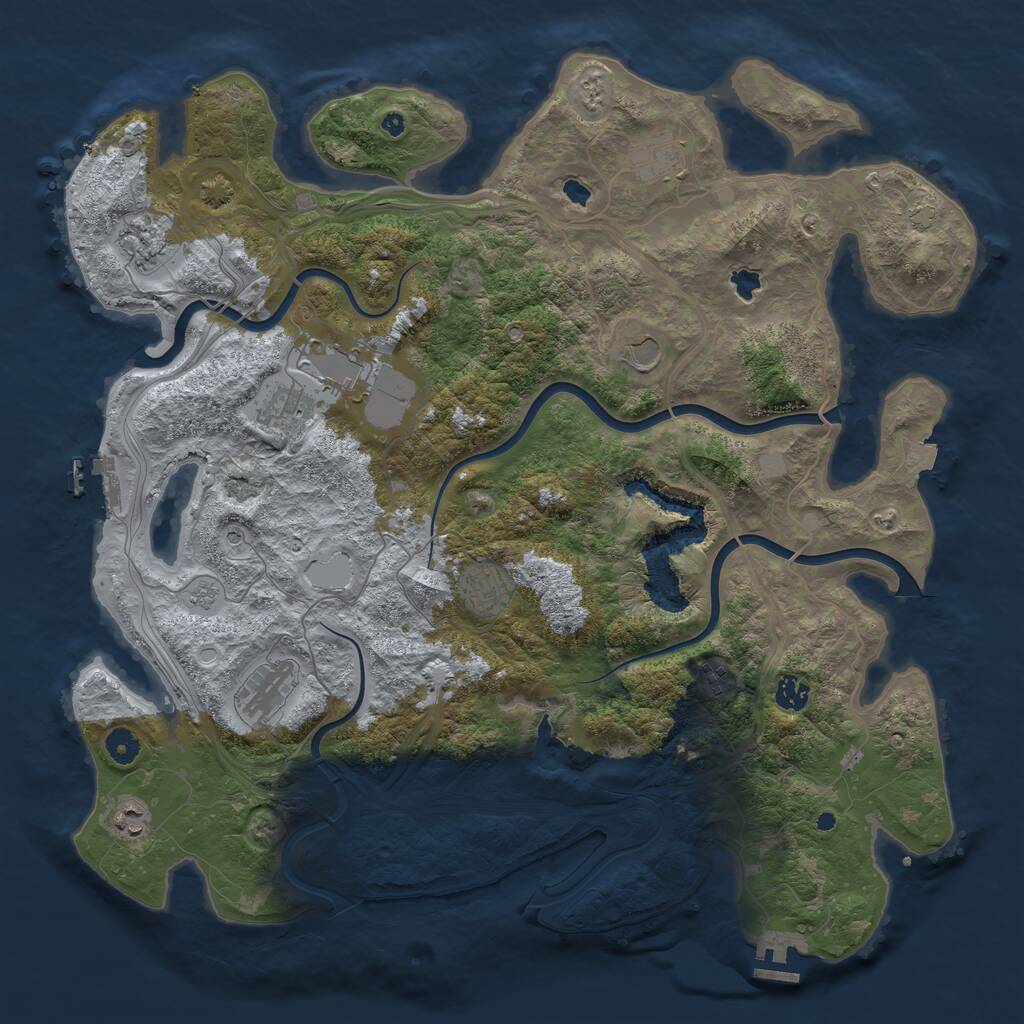 Rust Map: Procedural Map, Size: 4500, Seed: 8092026, 16 Monuments
