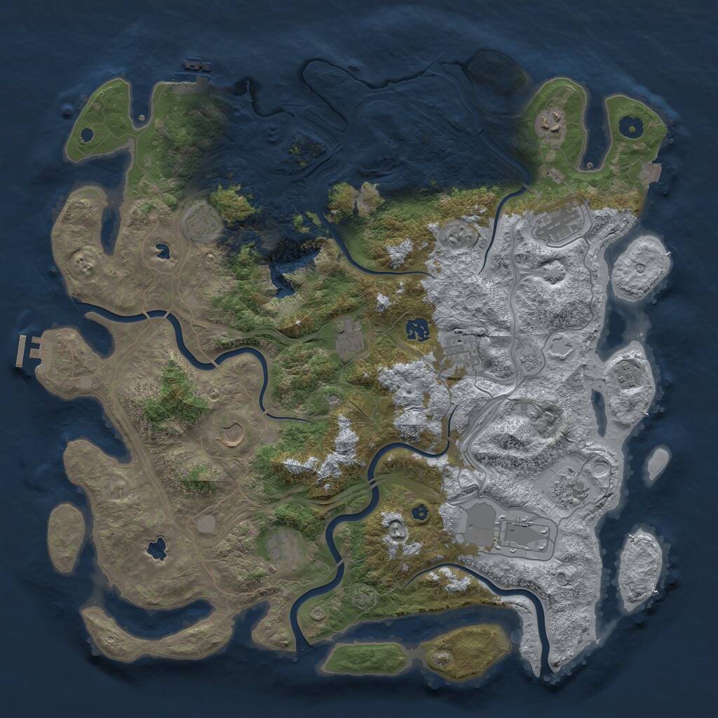 Rust Map: Procedural Map, Size: 4500, Seed: 6820, 17 Monuments