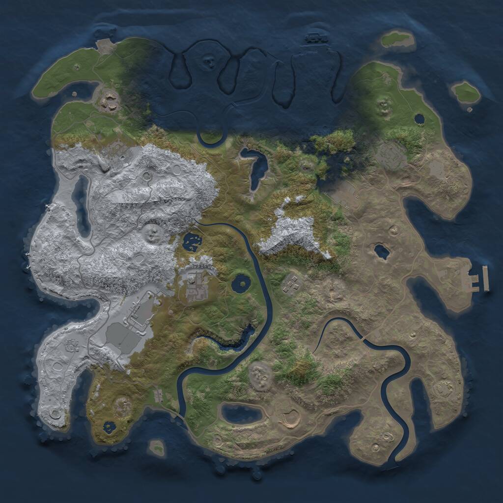 Rust Map: Procedural Map, Size: 4000, Seed: 298385, 15 Monuments