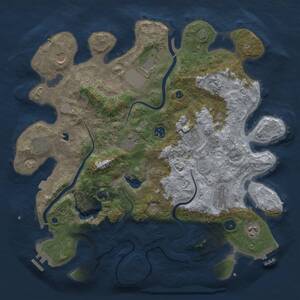 Thumbnail Rust Map: Procedural Map, Size: 4000, Seed: 889369251, 16 Monuments