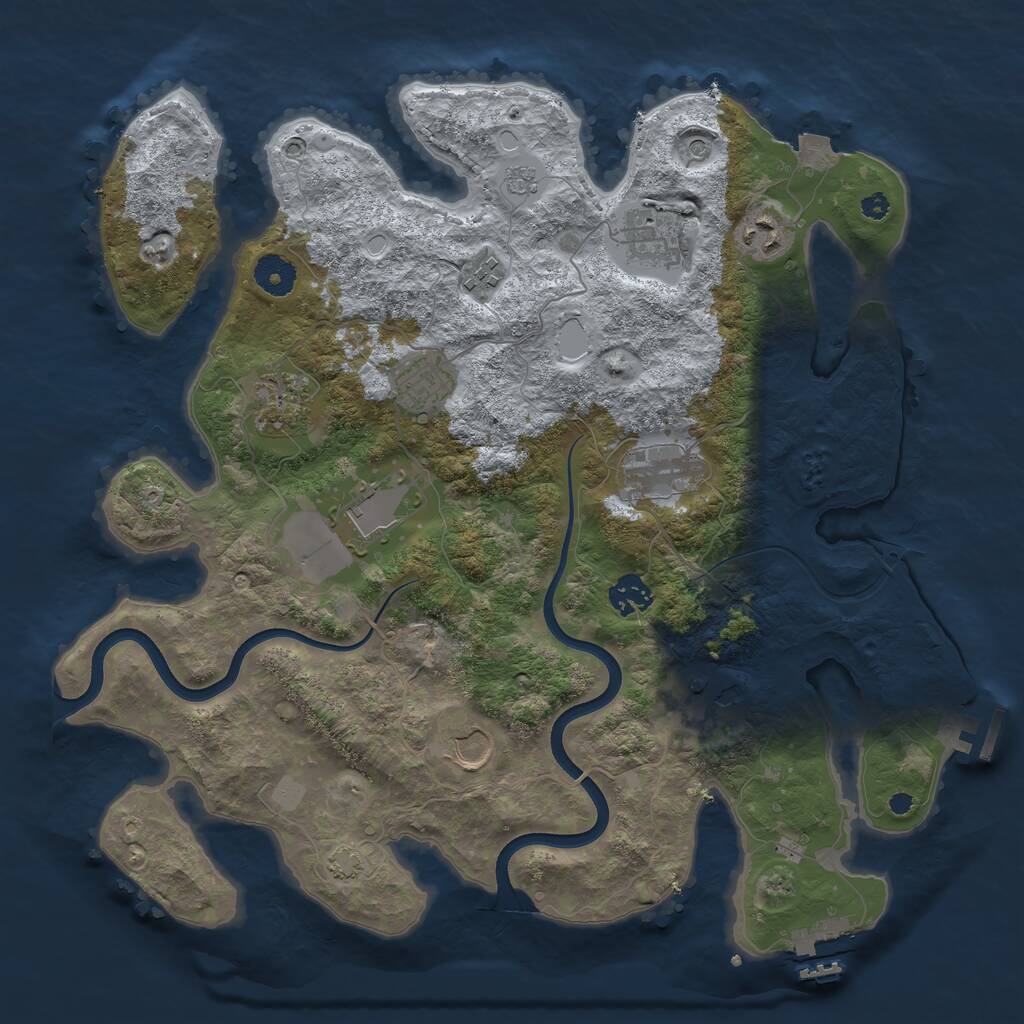 Rust Map: Procedural Map, Size: 3750, Seed: 1543478131, 16 Monuments