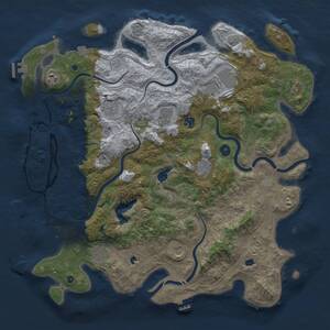 Thumbnail Rust Map: Procedural Map, Size: 4500, Seed: 148617203, 16 Monuments
