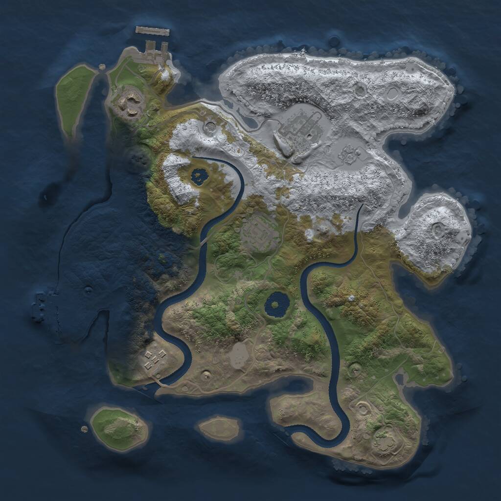 Rust Map: Procedural Map, Size: 3000, Seed: 2019767654, 10 Monuments