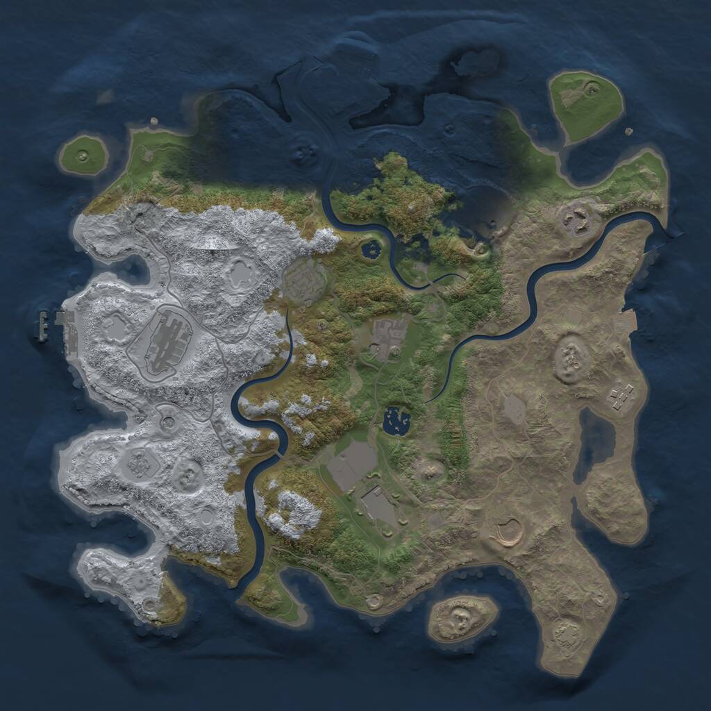 Rust Map: Procedural Map, Size: 3750, Seed: 456830, 15 Monuments