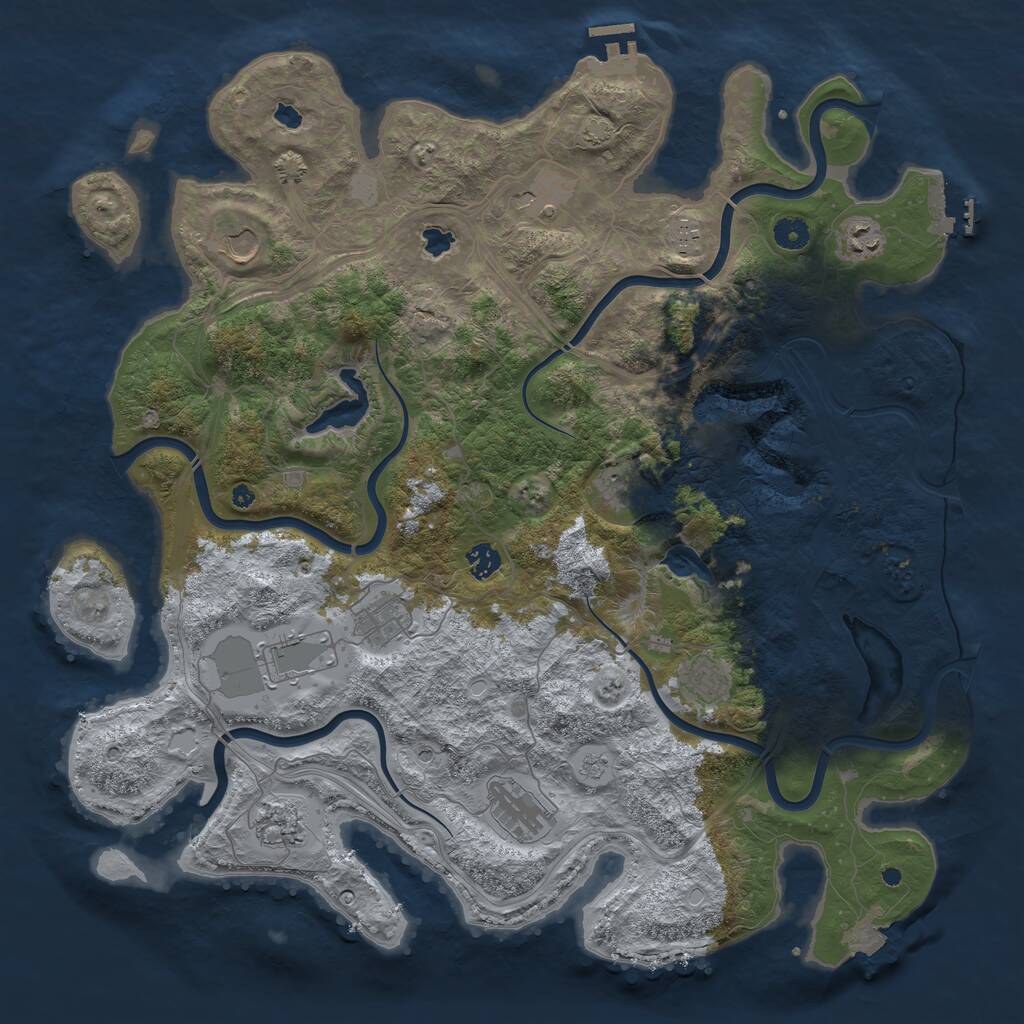 Rust Map: Procedural Map, Size: 4500, Seed: 952896, 17 Monuments