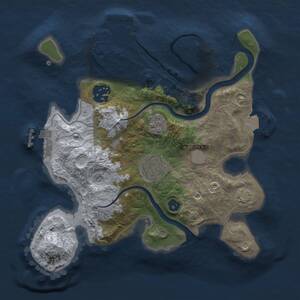 Thumbnail Rust Map: Procedural Map, Size: 2500, Seed: 710353150, 10 Monuments