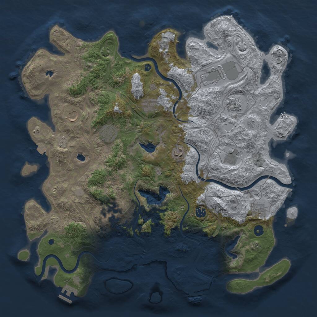 Rust Map: Procedural Map, Size: 4500, Seed: 89462235, 17 Monuments