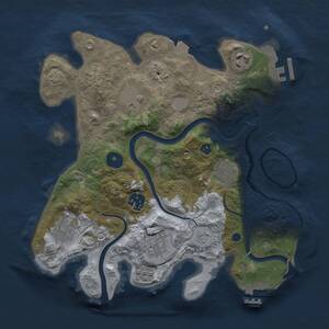 Thumbnail Rust Map: Procedural Map, Size: 3000, Seed: 688898, 13 Monuments