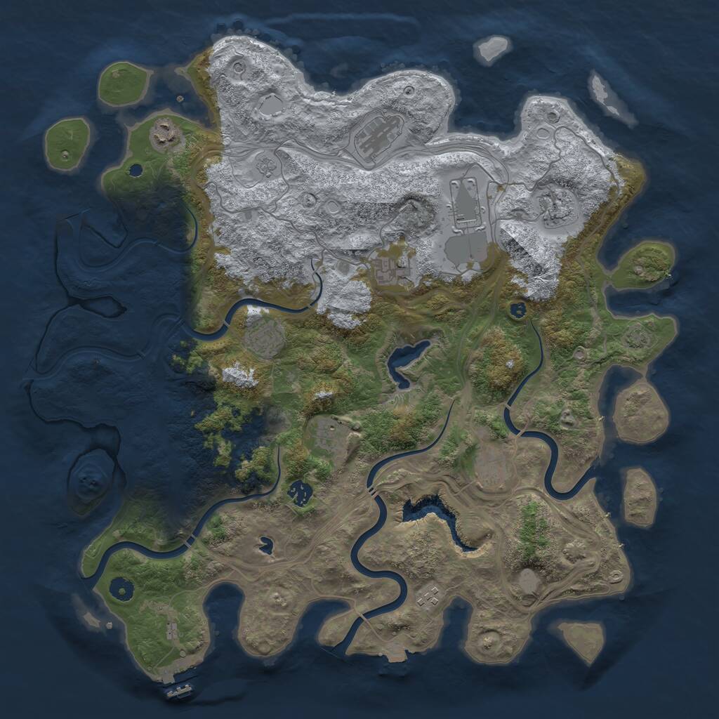 Rust Map: Procedural Map, Size: 4453, Seed: 1, 15 Monuments