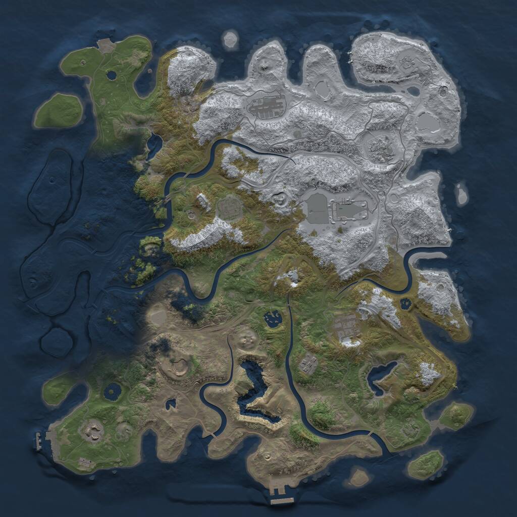 Rust Map: Procedural Map, Size: 4500, Seed: 213388, 15 Monuments