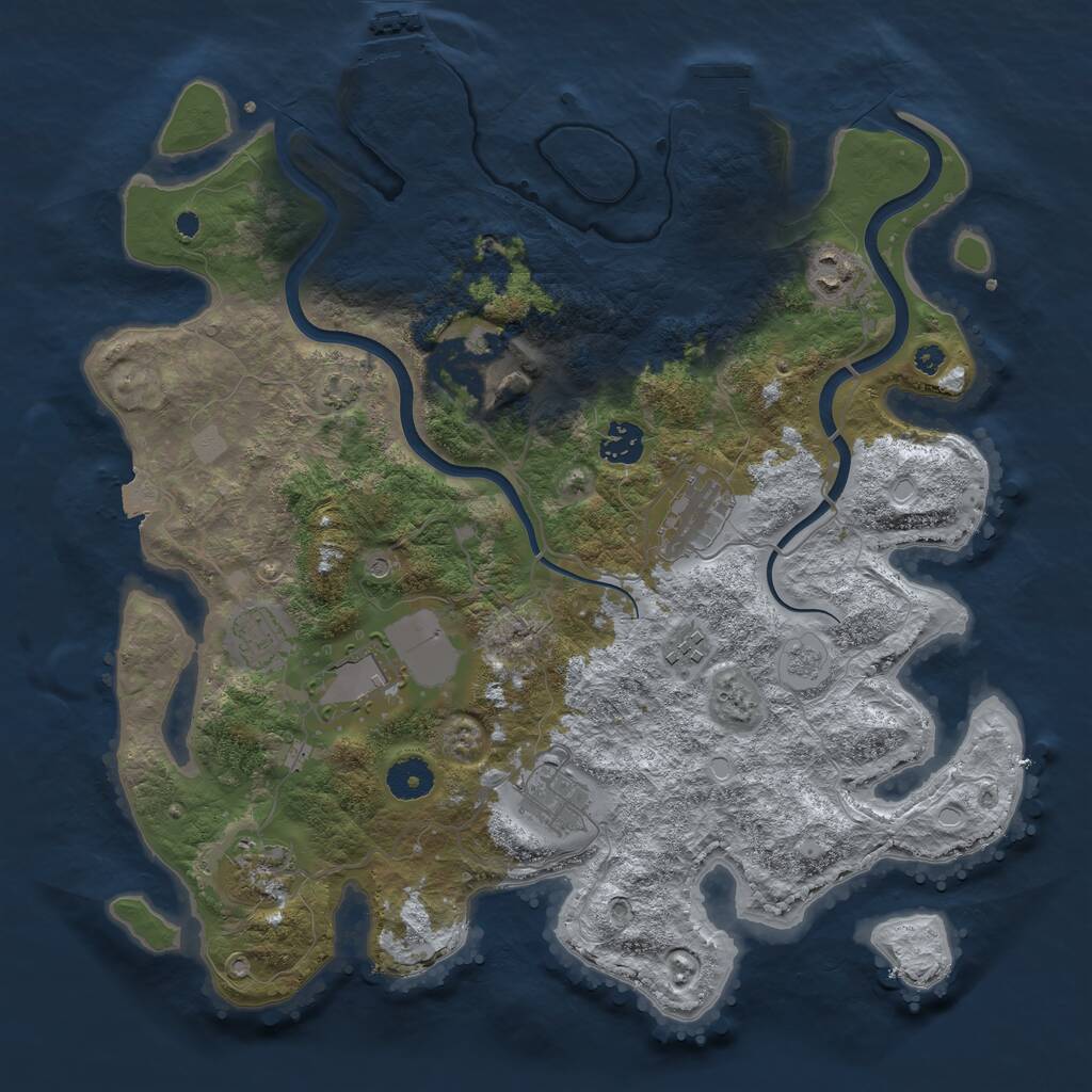 Rust Map: Procedural Map, Size: 3750, Seed: 421626, 15 Monuments