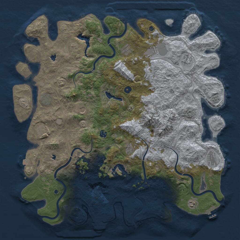 Rust Map: Procedural Map, Size: 5000, Seed: 269275, 17 Monuments