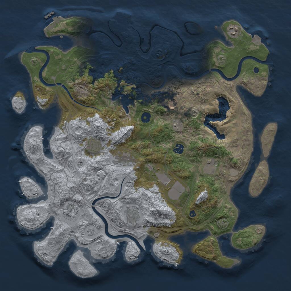 Rust Map: Procedural Map, Size: 4250, Seed: 2638, 16 Monuments