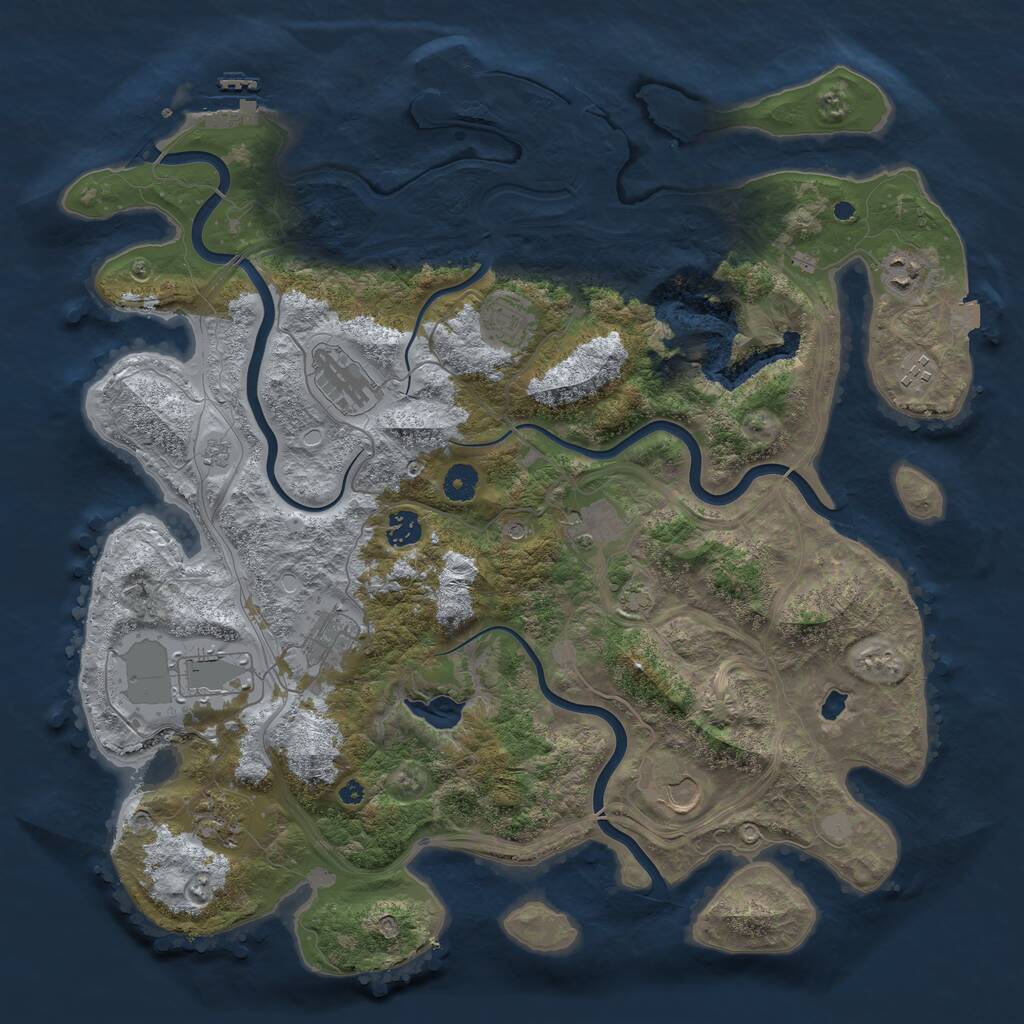 Rust Map: Procedural Map, Size: 4250, Seed: 856064, 16 Monuments