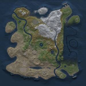 Thumbnail Rust Map: Procedural Map, Size: 3500, Seed: 790806440, 14 Monuments