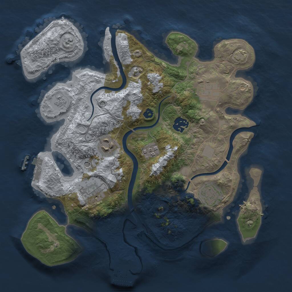 Rust Map: Procedural Map, Size: 3000, Seed: 168551, 12 Monuments