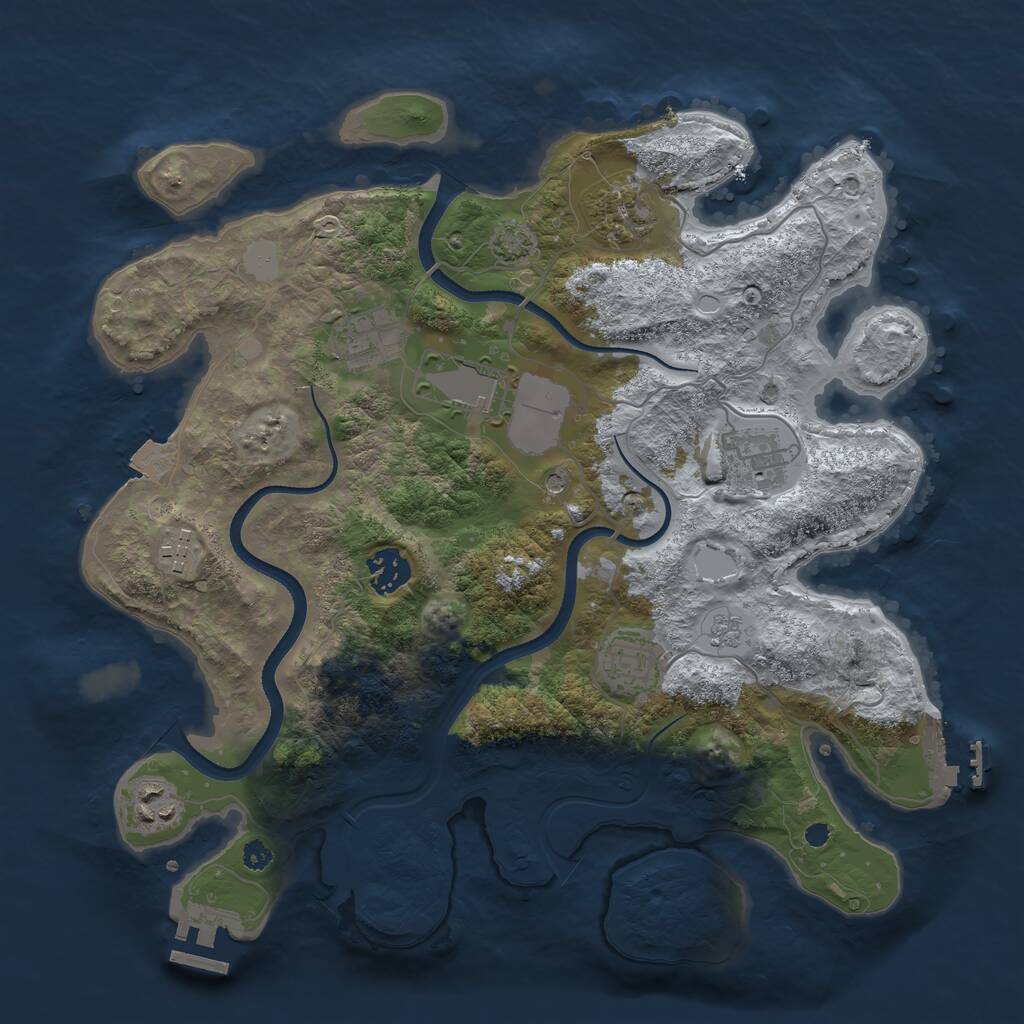 Rust Map: Procedural Map, Size: 3500, Seed: 257808, 14 Monuments