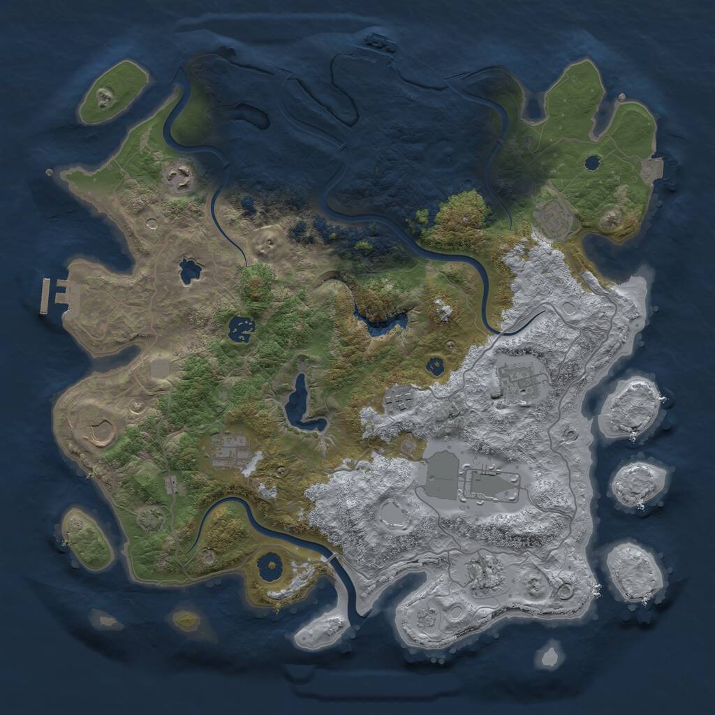 Rust Map: Procedural Map, Size: 4000, Seed: 545388, 15 Monuments