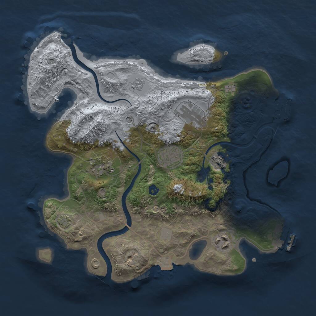 Rust Map: Procedural Map, Size: 3000, Seed: 28916, 11 Monuments