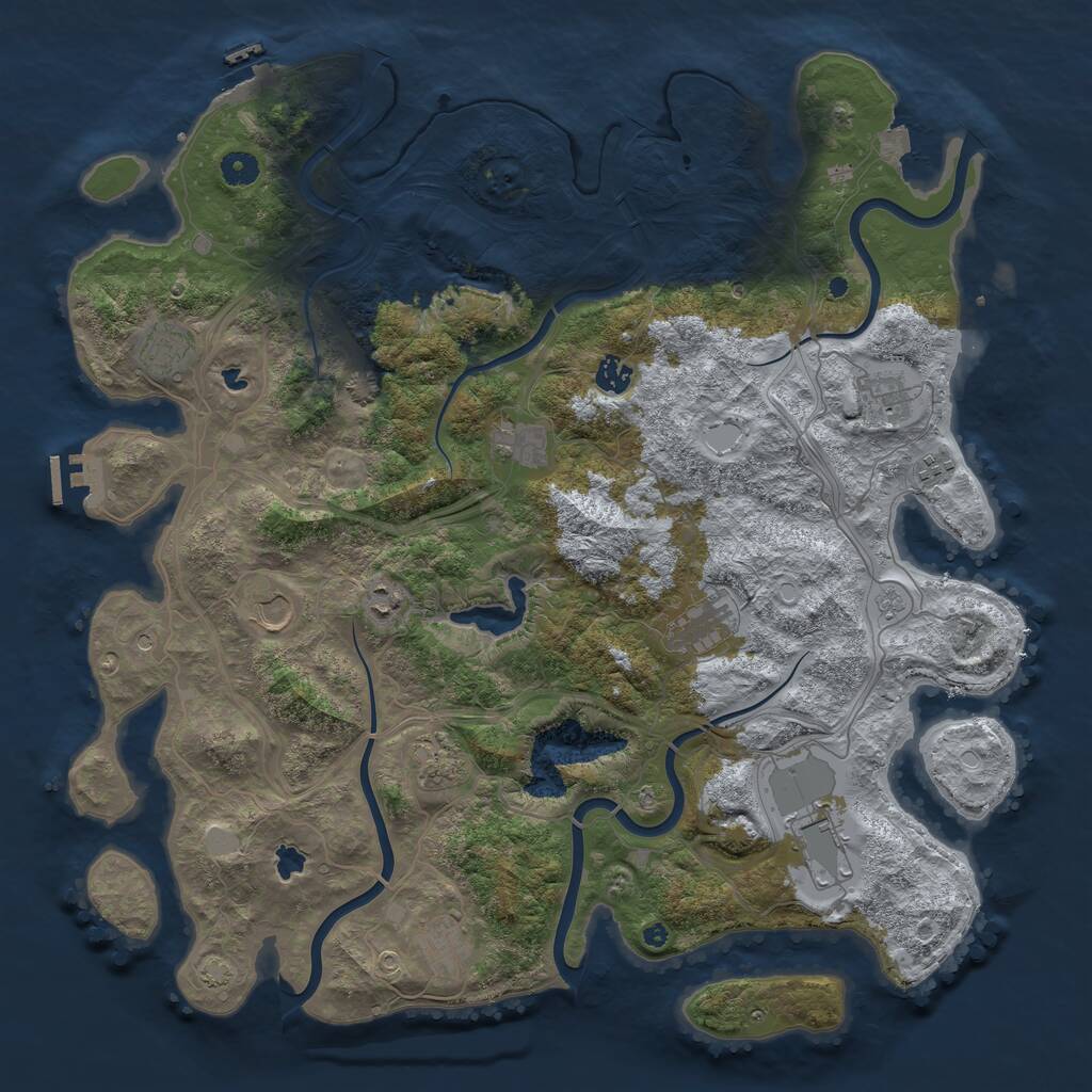 Rust Map: Procedural Map, Size: 4500, Seed: 20403201, 17 Monuments