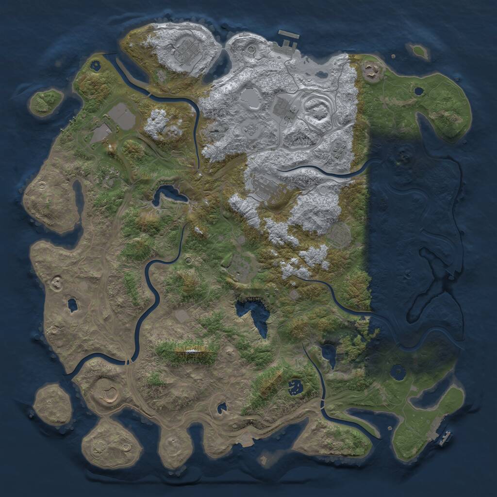 Rust Map: Procedural Map, Size: 4750, Seed: 475490, 17 Monuments