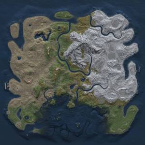 Thumbnail Rust Map: Procedural Map, Size: 5000, Seed: 418008133, 16 Monuments