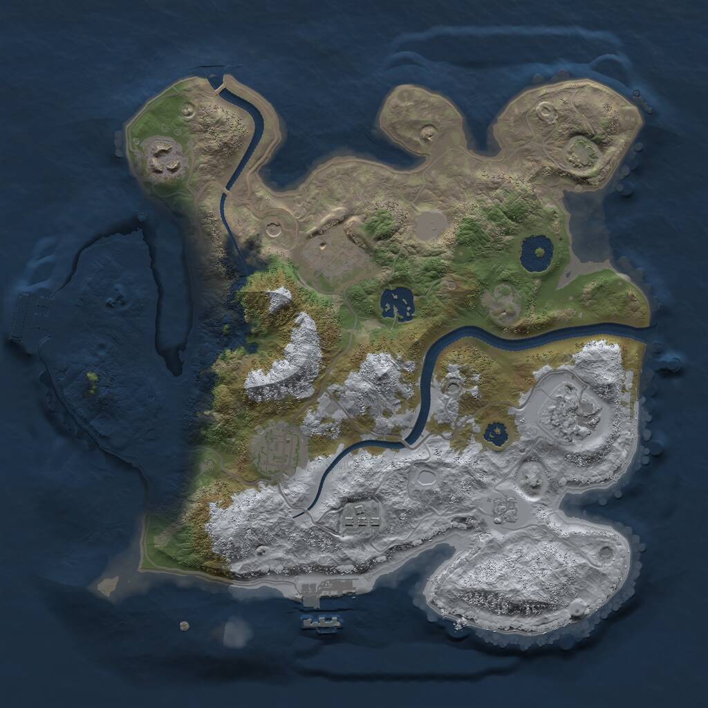 Rust Map: Procedural Map, Size: 3000, Seed: 449947, 12 Monuments