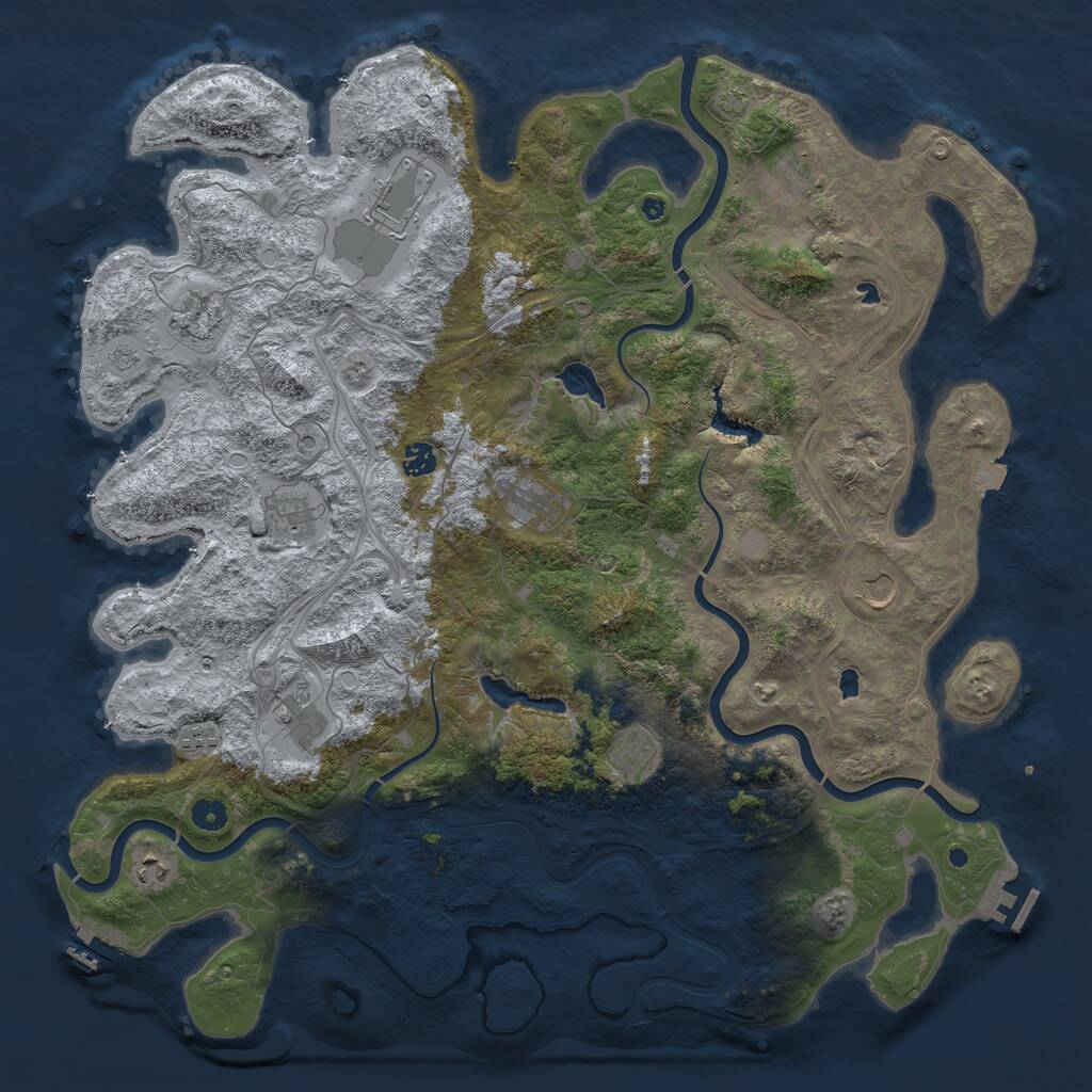 Rust Map: Procedural Map, Size: 4750, Seed: 695949, 17 Monuments