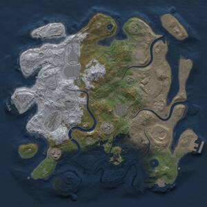 Thumbnail Rust Map: Procedural Map, Size: 3500, Seed: 1001802183, 13 Monuments