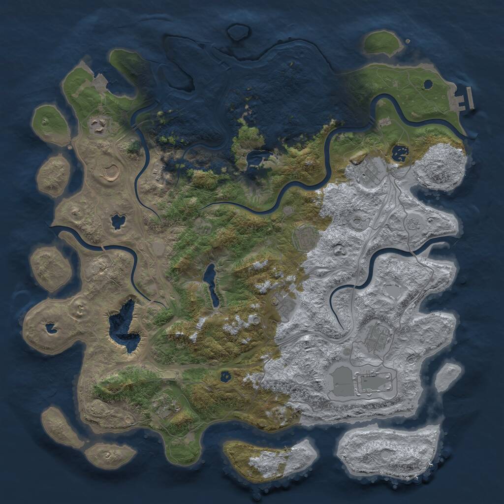 Rust Map: Procedural Map, Size: 4500, Seed: 979006, 15 Monuments