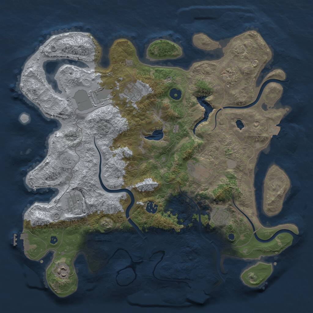 Rust Map: Procedural Map, Size: 4000, Seed: 24810, 15 Monuments