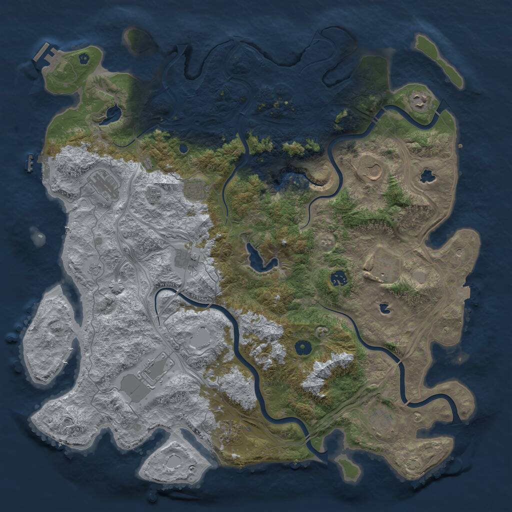 Rust Map: Procedural Map, Size: 4750, Seed: 882577, 17 Monuments
