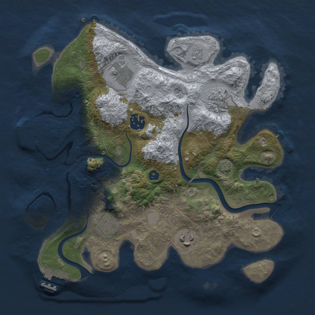 Rust Map: Procedural Map, Size: 3000, Seed: 13889, 11 Monuments