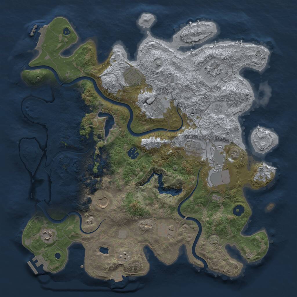 Rust Map: Procedural Map, Size: 4000, Seed: 2025617524, 16 Monuments