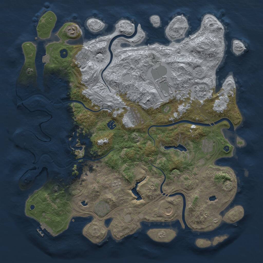 Rust Map: Procedural Map, Size: 4500, Seed: 209813957, 17 Monuments