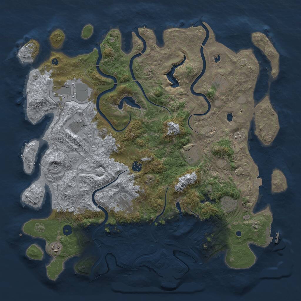 Rust Map: Procedural Map, Size: 4500, Seed: 424297, 15 Monuments