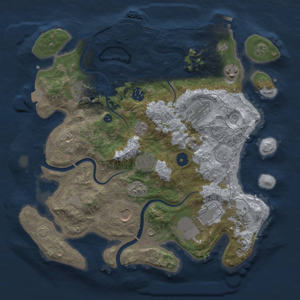 Rust Map: Procedural Map, Size: 3500, Seed: 459073139, 15 Monuments