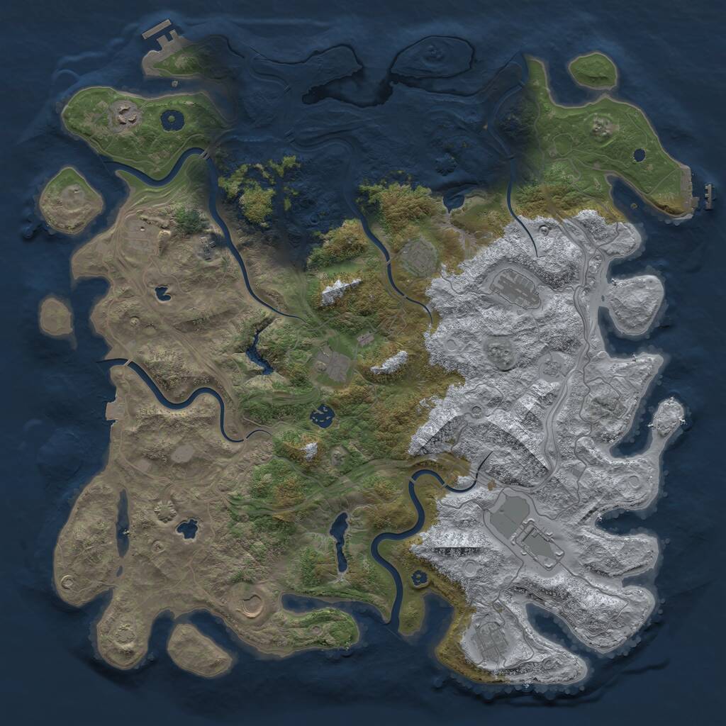 Rust Map: Procedural Map, Size: 4750, Seed: 787426, 16 Monuments