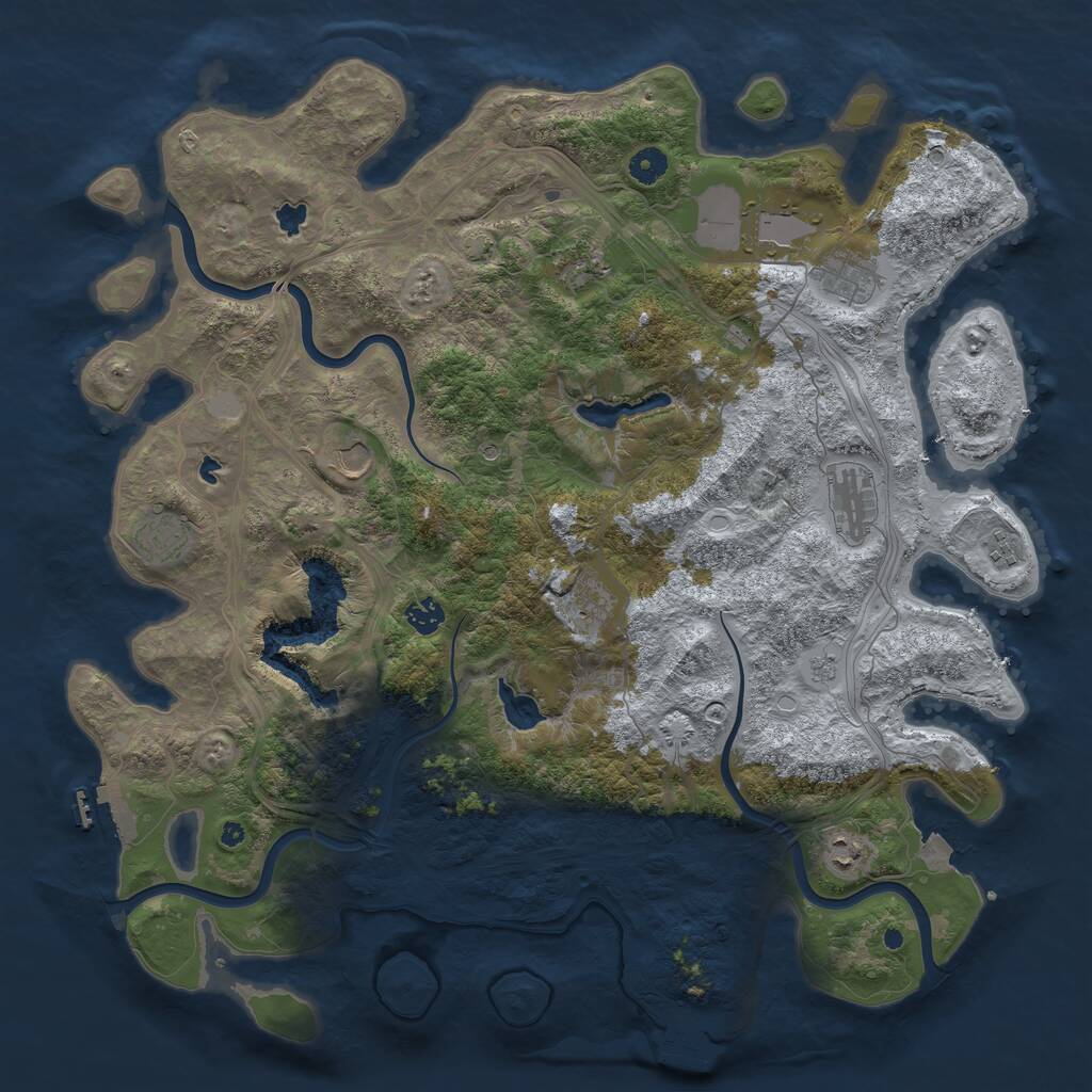 Rust Map: Procedural Map, Size: 4500, Seed: 1481537810, 16 Monuments