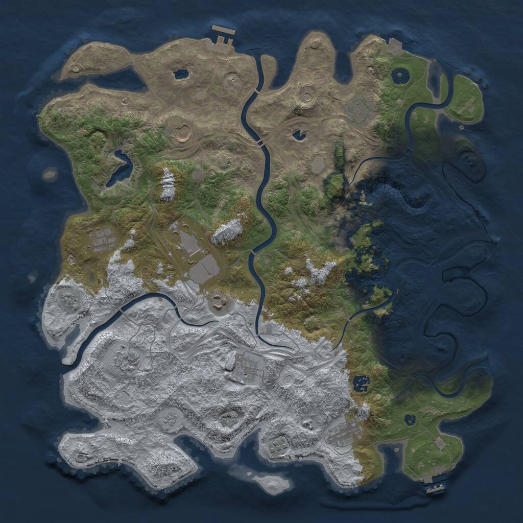 Rust Map: Procedural Map, Size: 4500, Seed: 1730509679, 17 Monuments