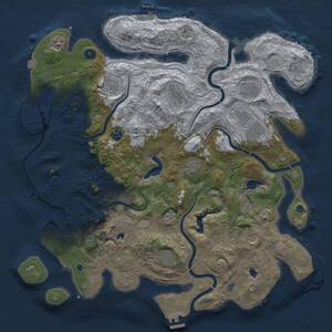 Thumbnail Rust Map: Procedural Map, Size: 4500, Seed: 554923, 16 Monuments