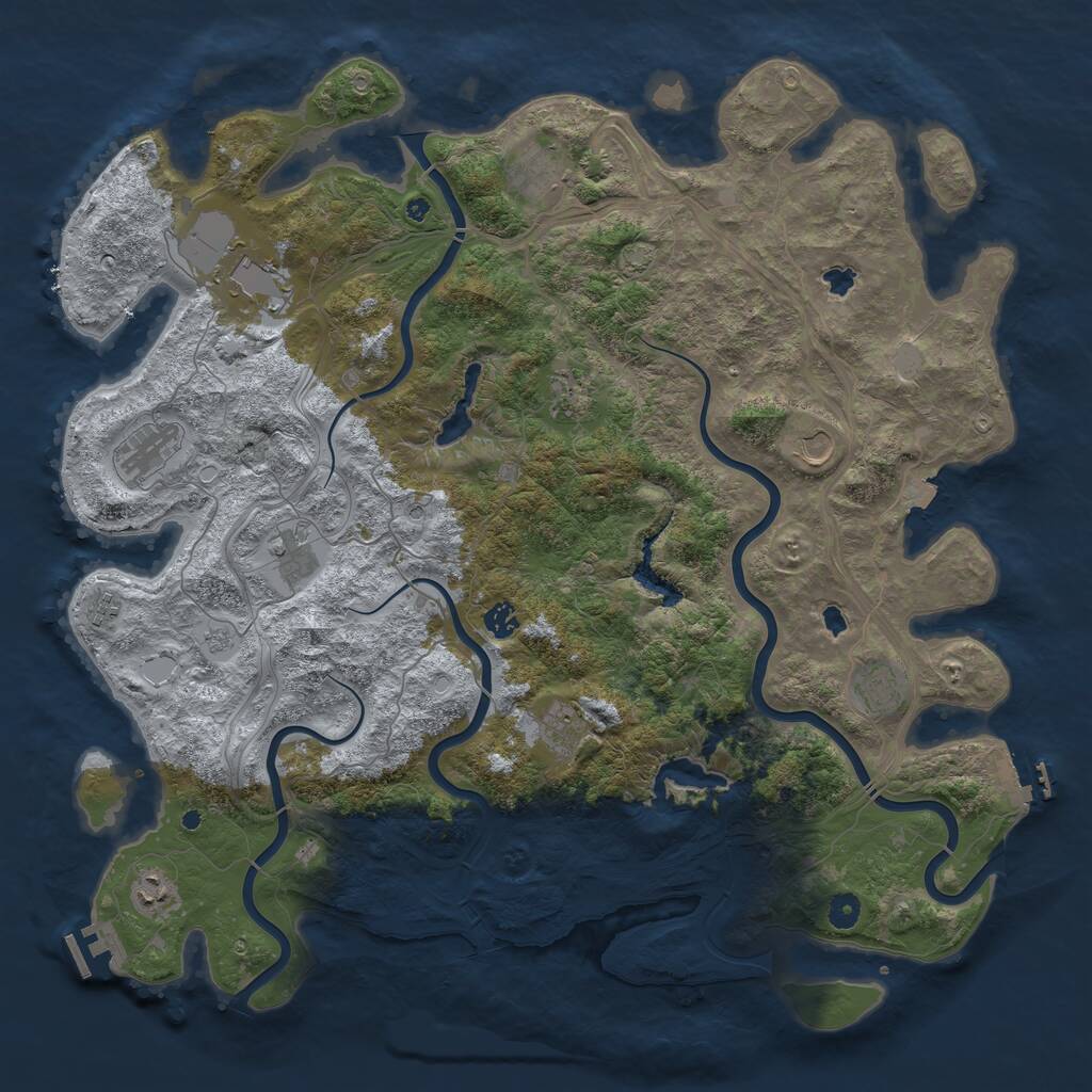 Rust Map: Procedural Map, Size: 4750, Seed: 912561, 17 Monuments