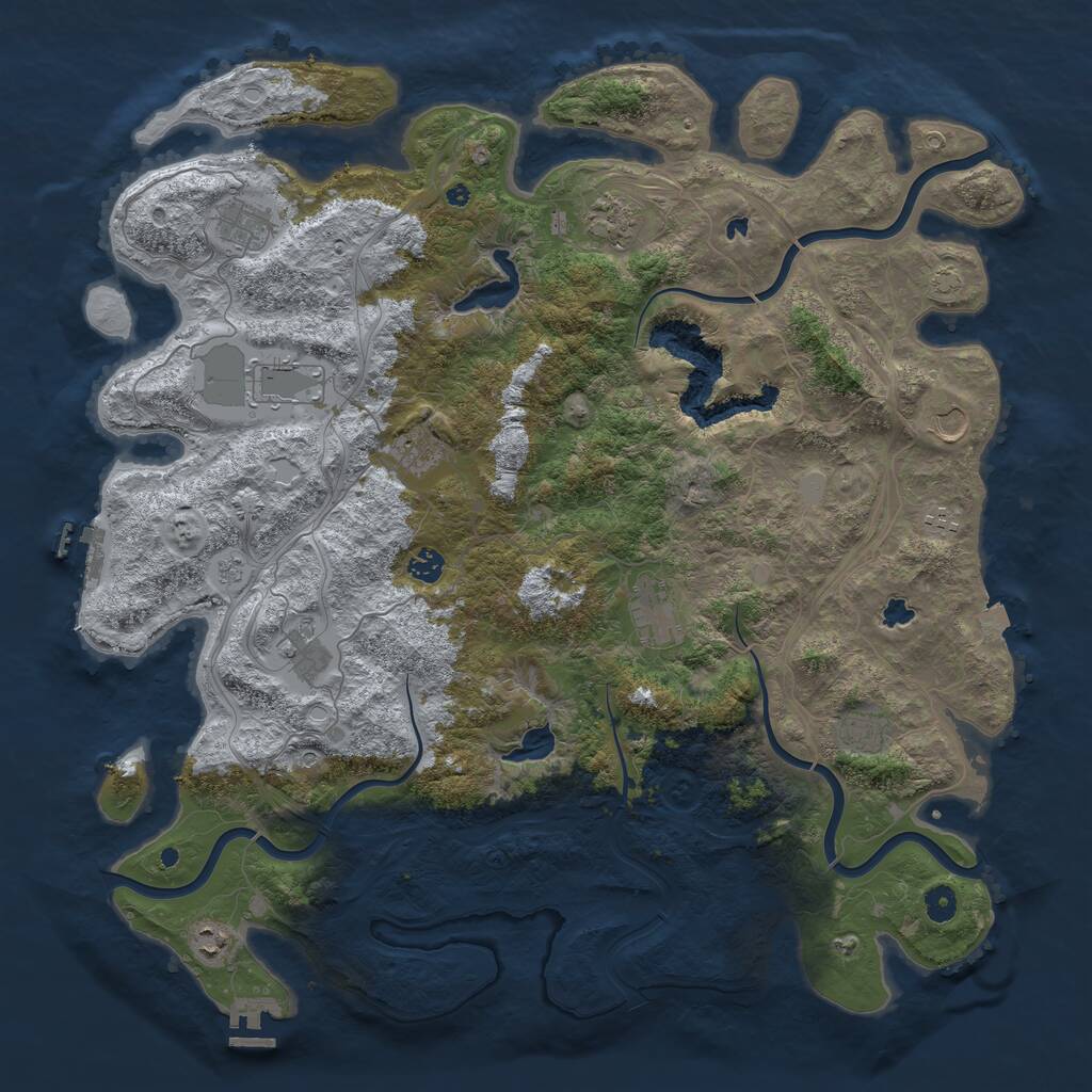 Rust Map: Procedural Map, Size: 4750, Seed: 842592, 17 Monuments