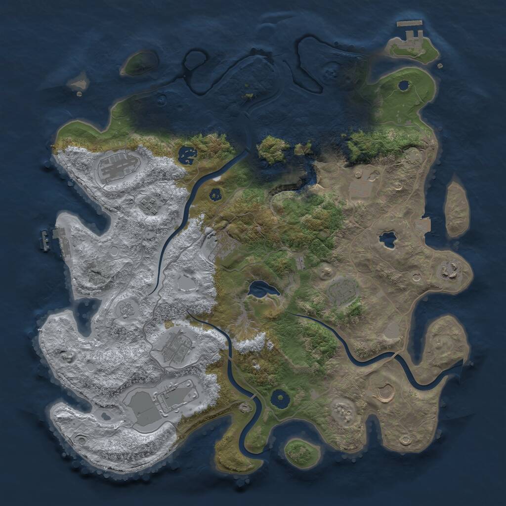 Rust Map: Procedural Map, Size: 4000, Seed: 2811501, 16 Monuments