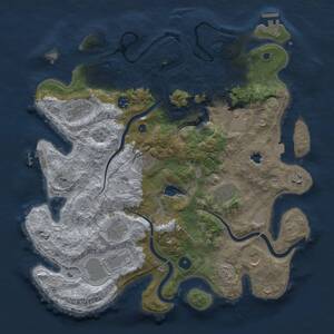 Thumbnail Rust Map: Procedural Map, Size: 4000, Seed: 2811501, 16 Monuments